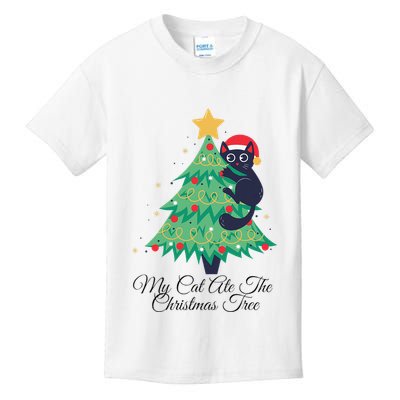 My Cat Ate The Christmas Tree Hilarious Holiday Apparel Kids T-Shirt