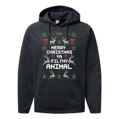 Merry Christmas Animal Filthy Ya Performance Fleece Hoodie