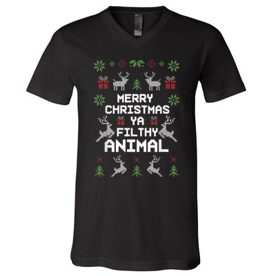 Merry Christmas Animal Filthy Ya V-Neck T-Shirt