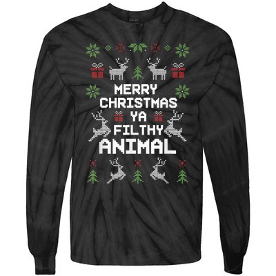 Merry Christmas Animal Filthy Ya Tie-Dye Long Sleeve Shirt