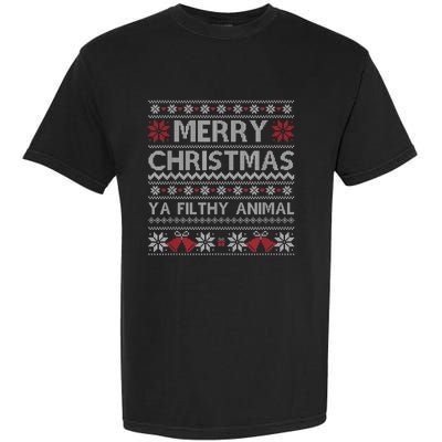 Merry Christmas Animal Filthy Ya Xmas Ugly Christmas Garment-Dyed Heavyweight T-Shirt