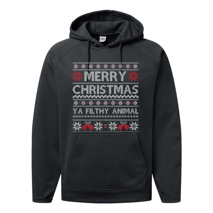 Merry Christmas Animal Filthy Ya Xmas Ugly Christmas Performance Fleece Hoodie