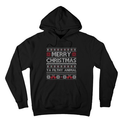 Merry Christmas Animal Filthy Ya Xmas Ugly Christmas Hoodie