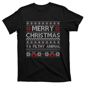 Merry Christmas Animal Filthy Ya Xmas Ugly Christmas T-Shirt