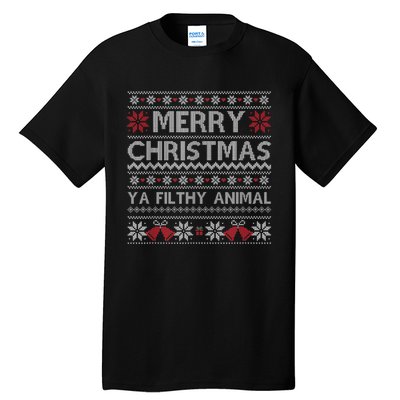 Merry Christmas Animal Filthy Ya Xmas Ugly Christmas Tall T-Shirt