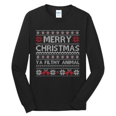 Merry Christmas Animal Filthy Ya Xmas Ugly Christmas Tall Long Sleeve T-Shirt