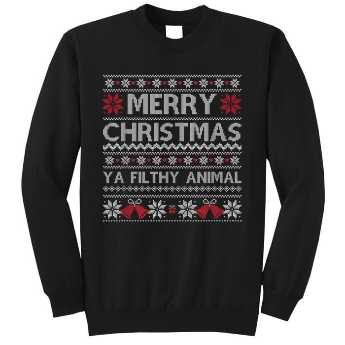 Merry Christmas Animal Filthy Ya Xmas Ugly Christmas Tall Sweatshirt