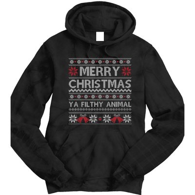 Merry Christmas Animal Filthy Ya Xmas Ugly Christmas Tie Dye Hoodie