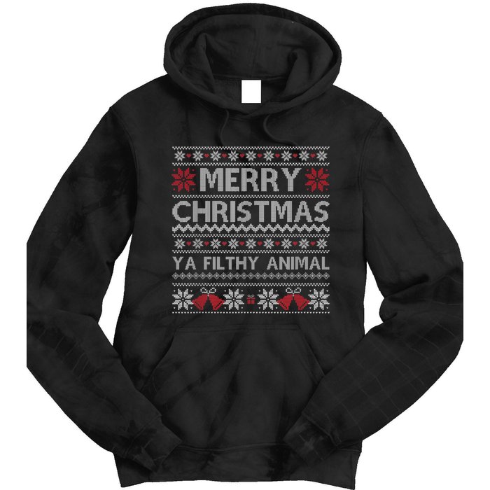 Merry Christmas Animal Filthy Ya Xmas Ugly Christmas Tie Dye Hoodie