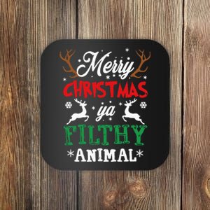 Merry Christmas Animal Filthy Ya Xmas Pajama Coaster