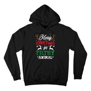 Merry Christmas Animal Filthy Ya Xmas Pajama Tall Hoodie