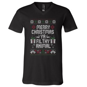 Merry Christmas Animal Filthy Ya Xmas Pajama V-Neck T-Shirt