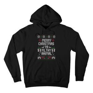 Merry Christmas Animal Filthy Ya Xmas Pajama Tall Hoodie