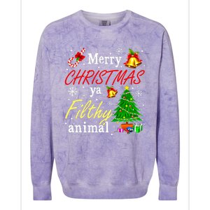 Merry Christmas Animal Filthy Ya Funny Xmas Family Pajama Colorblast Crewneck Sweatshirt