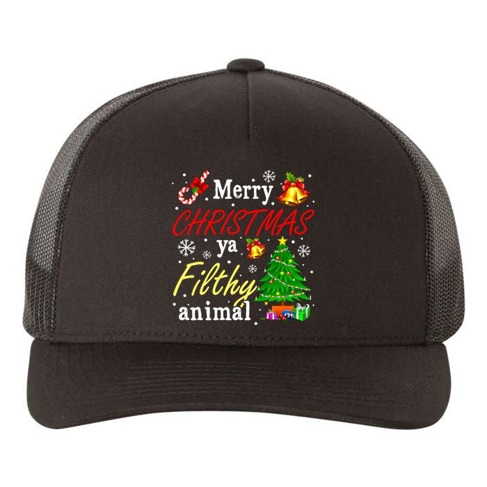 Merry Christmas Animal Filthy Ya Funny Xmas Family Pajama Yupoong Adult 5-Panel Trucker Hat