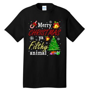 Merry Christmas Animal Filthy Ya Funny Xmas Family Pajama Tall T-Shirt