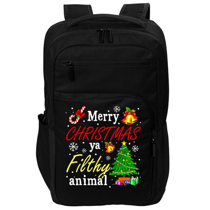 Merry Christmas Animal Filthy Ya Funny Xmas Family Pajama Impact Tech Backpack