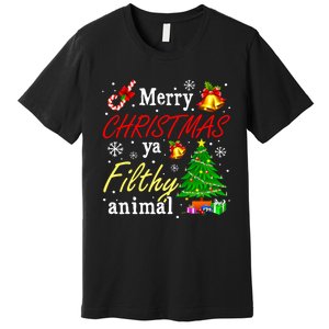 Merry Christmas Animal Filthy Ya Funny Xmas Family Pajama Premium T-Shirt