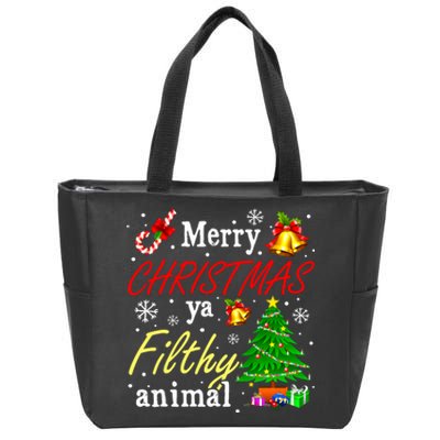 Merry Christmas Animal Filthy Ya Funny Xmas Family Pajama Zip Tote Bag