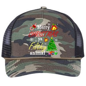 Merry Christmas Animal Filthy Ya Funny Xmas Family Pajama Retro Rope Trucker Hat Cap