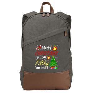 Merry Christmas Animal Filthy Ya Funny Xmas Family Pajama Cotton Canvas Backpack