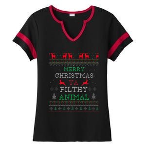 Merry Christmas Animal Filthy Ya Xmas Pajama Family Matching Ladies Halftime Notch Neck Tee