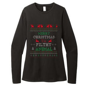 Merry Christmas Animal Filthy Ya Xmas Pajama Family Matching Womens CVC Long Sleeve Shirt