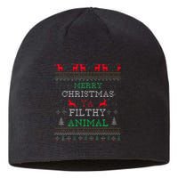 Merry Christmas Animal Filthy Ya Xmas Pajama Family Matching Sustainable Beanie