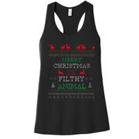 Merry Christmas Animal Filthy Ya Xmas Pajama Family Matching Women's Racerback Tank