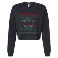 Merry Christmas Animal Filthy Ya Xmas Pajama Family Matching Cropped Pullover Crew