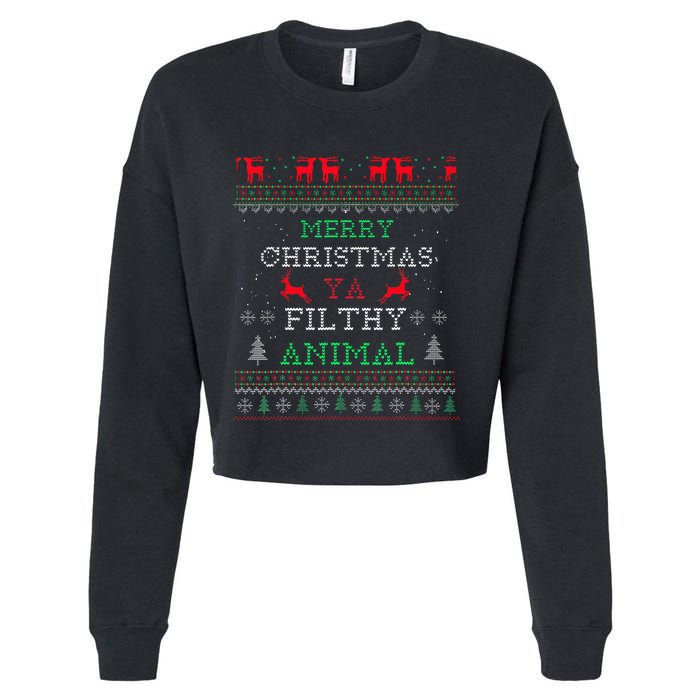 Merry Christmas Animal Filthy Ya Xmas Pajama Family Matching Cropped Pullover Crew