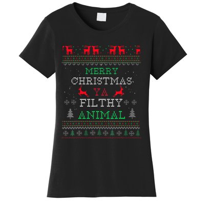 Merry Christmas Animal Filthy Ya Xmas Pajama Family Matching Women's T-Shirt