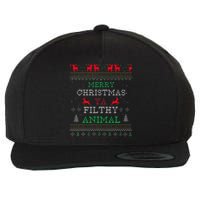 Merry Christmas Animal Filthy Ya Xmas Pajama Family Matching Wool Snapback Cap