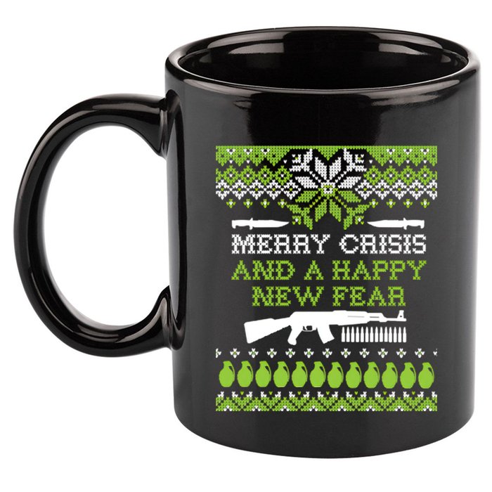 Merry Crisis & A Happy New Fear 11oz C Handle Ceramic Mug