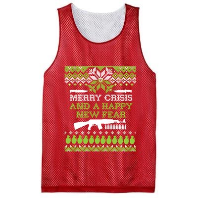 Merry Crisis & A Happy New Fear Mesh Reversible Basketball Jersey Tank