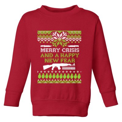 Merry Crisis & A Happy New Fear Toddler Sweatshirt
