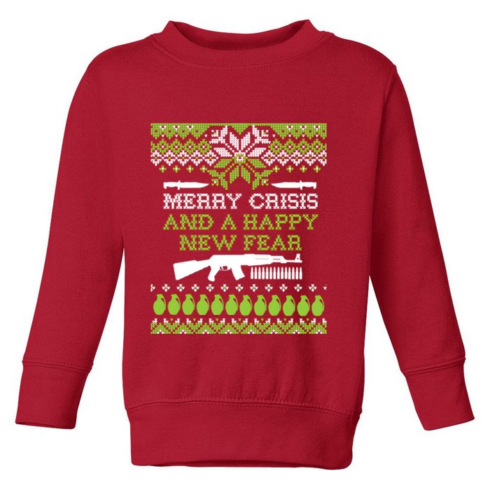 Merry Crisis & A Happy New Fear Toddler Sweatshirt