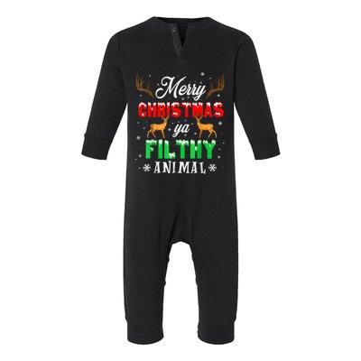 Merry Christmas Animal Filthy Ya Funny Xmas Pajama Infant Fleece One Piece