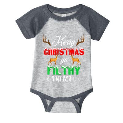 Merry Christmas Animal Filthy Ya Funny Xmas Pajama Infant Baby Jersey Bodysuit