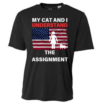 My Cat And I Understand The Assignment Usa Flag Cooling Performance Crew T-Shirt