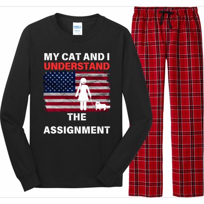 My Cat And I Understand The Assignment Usa Flag Long Sleeve Pajama Set