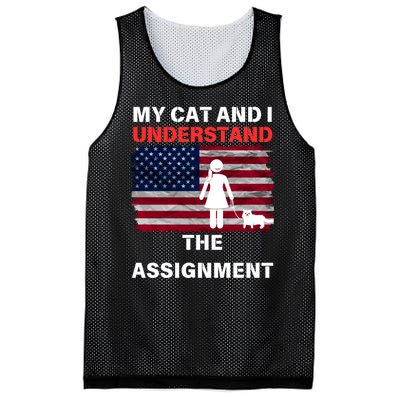 My Cat And I Understand The Assignment Usa Flag Mesh Reversible Basketball Jersey Tank