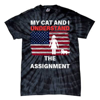 My Cat And I Understand The Assignment Usa Flag Tie-Dye T-Shirt