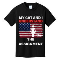 My Cat And I Understand The Assignment Usa Flag Kids T-Shirt