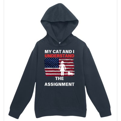 My Cat And I Understand The Assignment Usa Flag Urban Pullover Hoodie