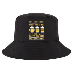 Merry Christmas And A Happy New Beer Ugly Christmas Sweaters Gift Cool Comfort Performance Bucket Hat