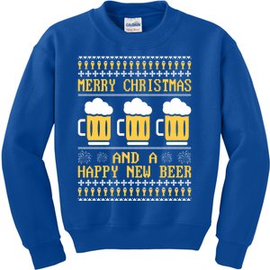 Merry Christmas And A Happy New Beer Ugly Christmas Sweaters Gift Kids Sweatshirt