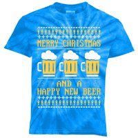 Merry Christmas And A Happy New Beer Ugly Christmas Sweaters Gift Kids Tie-Dye T-Shirt