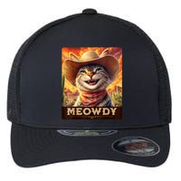 Meowdy Cowboy: A Furry Friend In The Wild West Cat Flexfit Unipanel Trucker Cap