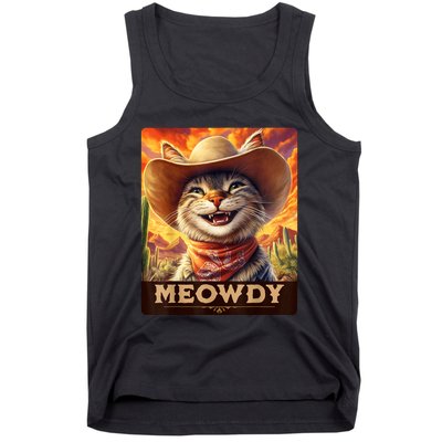 Meowdy Cowboy: A Furry Friend In The Wild West Cat Tank Top